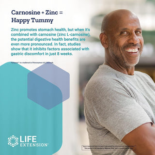 Life Extension Gastro-Ease - Digestive Health - Gastric Health Supplement with Zinc L-carnosine Plus Pylopass For Healthy Stomach Support - Non-GMO, Gluten-Free - 60 Vegetarian Capsules