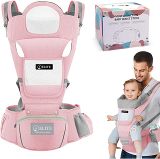 Deal Hunt 6 in 1 Baby Carrier Hip Seat, Multifunctional Baby Strap Waist Carrier for walking, Shopping, Trip, Hiking - Adjustable Size & Suitable for 0-36 Months Baby with Gift Box Packaging (Grey)