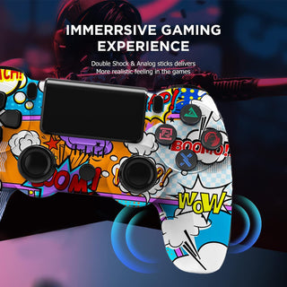 PS-4 Wireless Controller, Wireless Controller with Double Shock/Stereo Headset Jack/Touch Pad(Graffiti Style) (A-1)