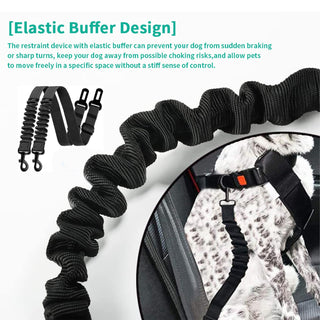 Luncpcihe Dog Seat Belt,2-Piece Set Retractable Dog Car Seatbelts Adjustable Pet Seat Belt for Vehicle Nylon Pet Safety Seat Belts Heavy Duty & Elastic & Durable Car Harness for Dogs