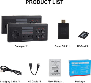 Wireless Mini Retro Game Console, 1500 Classic Games Handheld Classic Video Games Console Portable Gaming Device Compact Gaming Console with 2 Wireless Controllers for Family Fun Entertainment