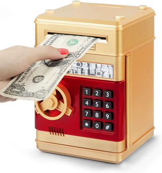 Refasy Piggy Bank for Girls 4-11 Years Old,Refasy Kids Safe Bank for Boys Christmas Birthday Gifts Toy for Kids Electronic ATM Money Bank for Adults Money Saving Box Safe Coin Bank Toy Kids Toys Pink