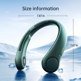 JISULIFE Portable Neck Fan, Hands Free Bladeless Fan, 4000 mAh Battery Operated Wearable Personal Fan, Leafless, Rechargeable, Headphone Design, USB Powered Desk Fan,3 Speeds-Green