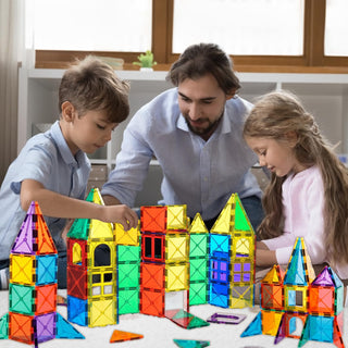 GRAFLO Magnetic Building Blocks & Construction Blocks Set for Kids - 68 Pcs Vibrant 3D Building Set as Education Toys - Magnetic Toys & Tiles for Kids - Magnetic Block for Kids - Toy for Kids 3+ Years