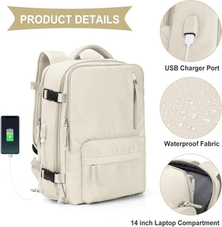 Dorany Extra Large Travel Backpack for Women as Person Item Flight Approved, 40L Carry On Backpack, 17 Inch Laptop Backpack, Waterproof Backpack, Hiking Backpack, School Bag