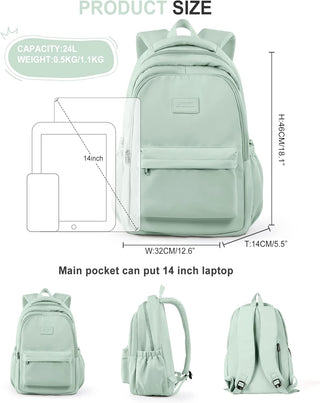 VECAVE Lightweight Casual Laptop Backpack Purse for Women,Travel Backpack with laptop compartment