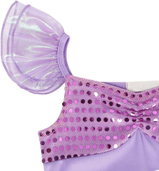 WonderBabe Little Girl Mermaid Princess Dresses Ariel Costume for Grils Birthday Party Halloween Cosplay Outfit with Accessories