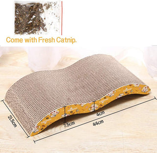 Mumoo Bear Cat Scratching Board Lounger Sofa Bed, Reversible Pads - Premium Cardboard Construction