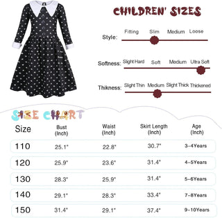 AmzBarley Girls Addams Costume Little Kids Addams Family Dress Up for Halloween Cosplay Birthday Party