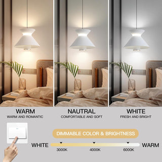 YT YATAI LIGHTING Modern Black LED Pendant Light, Minimalist Small Single Mini Pendant Light for Kitchen Island, Bedroom, Bedside, Adjustable 3 Color Light