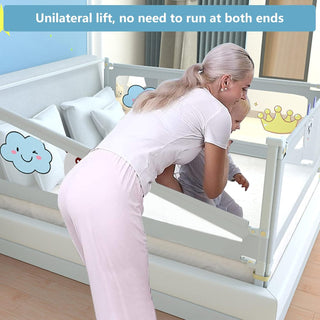 TDOO Bed Rail Guard Barrier for Baby, Extra Long Bed Guardrail, Adjustable Height & Foldable Safeguard Bed Rails Single Side Bed (180 * 98cm) Pack of 1