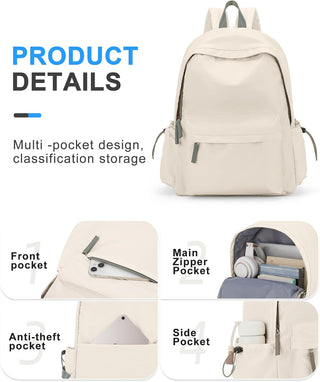 VECAVE Lightweight Casual Laptop Backpack Purse for Women,Travel Backpack with laptop compartment