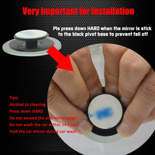 Ampper Blind Spot, 2" Round HD Glass Convex Rear View Mirror | Car | Pack of 2