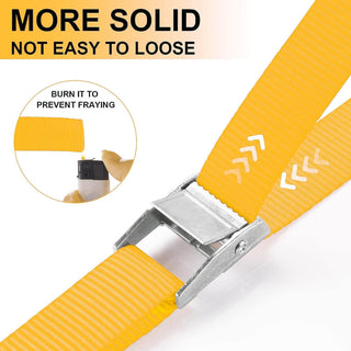 3 Pack Lashing Straps (3.8cm x 3 M) - Cam Straps and Ratchet Straps for Kayak Trailer, Roof Rack, and Car Tie Down Straps Up to 600lbs