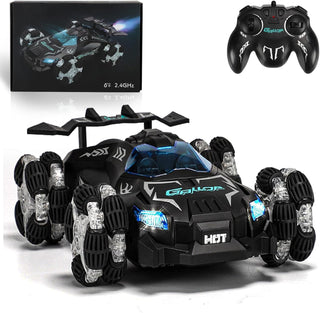 MONOCUS™ RC Car Stunt Toy, 2.4GHz Remote Control Car, Gesture Sensor Kids Car with Lights, Music, and Spray Launcher.