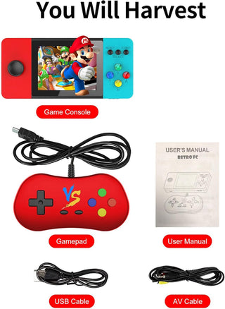 KASTWAVE Retro Handheld Game Console, 500 FC Games, 3.5" Screen, 1200mAh Battery Portable Video Game Console, Protective EVA Case, Support Two Players & TV Connection, Gifts for Your Boys Girls
