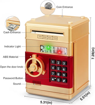 Refasy Piggy Bank for Girls 4-11 Years Old,Refasy Kids Safe Bank for Boys Christmas Birthday Gifts Toy for Kids Electronic ATM Money Bank for Adults Money Saving Box Safe Coin Bank Toy Kids Toys Pink