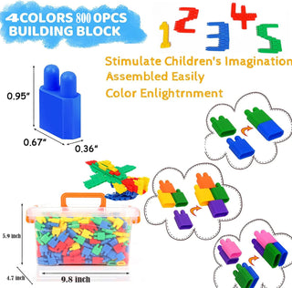 AM ANNA 800 Pieces Building Blocks Kids STEM Toys Educational Building Toys,Building Blocks Construction Toy Creativity Classroom Activities Toys,Interlocking Gear Learning Toys for Boys Girls Aged 3+