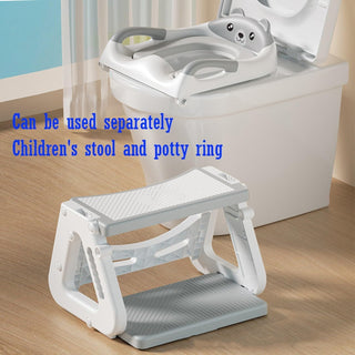 KALEDE Potty Training Seat & Toddler Step Stool, Ultimate Stability Toddler Toilet Seat, Adjustable Step & Seat Height Potty Seats for Toddlers Boys Girls(Grey), RHP-246