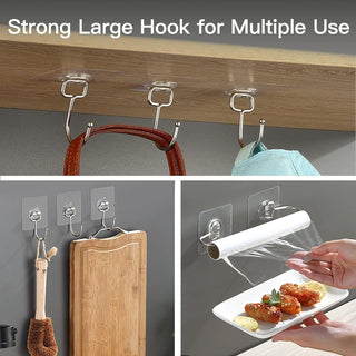 ZALCOON 6 PCS Mop Broom Holder Wall Mount - Mop Holder Self Adhesive Broom Hanger for Home Garage Garden Laundry Room Storage, Kitchen Tools Organizer