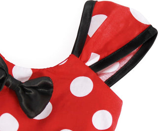 WonderBabe Girl Costume Polka Dots Tulle Tutu Dresses Princess Fancy Dress Up Halloween Birthday Party Dress with Ears Headband