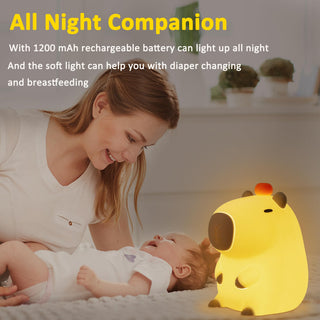 OkiyiD Duck Night Light, Cute Duck Gifts for Girl, Duck Lamp Gifts Dorm Decor Lamp for Nursery, ABS+SIL, Touch Control, Portable and Rechargeable Dimmable, Birthday Gifts for Boys Girls (DoDo Duck)