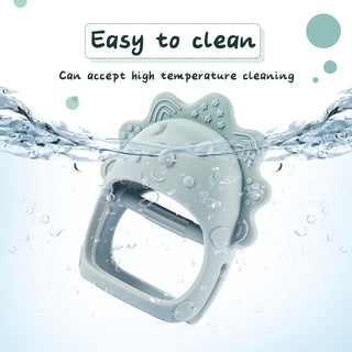 AoiSouk Baby Teether, Silicone Teething Toys for Babies 0-6 Months, Baby Chew Toys for Sucking Needs, Teething Pacifier, BPA Free Anti-Drop Silicone(Dark Pink&Rose Pink&Beige)