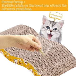 Mumoo Bear Cat Scratching Board Lounger Sofa Bed, Reversible Pads - Premium Cardboard Construction