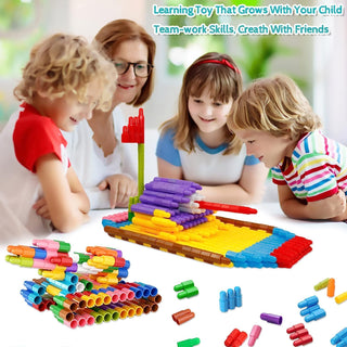 PYEBE Kids 180pcs Building Blocks Construction Set Toy - Learning STEM Toys Educational Kit Child - 10 Colors Building Toys for Kids Ages 3+