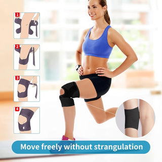 FDTY Knee Brace with Side Stabilizers Relieve Meniscal Tear Knee Arthritis, Breathable Adjustable Knee Support Suitable for Men and Women with Sports Injuries (Medium, White (Left))