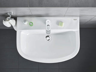 GROHE BauLoop Single Lever Basin Mixer | S-Size | With Plastic Pop-Up Waste Set | Water Saving Bathroom Tap | Bathroom Fixtures | Chrome | 23335000