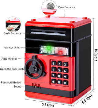 Refasy Piggy Bank for Girls 4-11 Years Old,Refasy Kids Safe Bank for Boys Christmas Birthday Gifts Toy for Kids Electronic ATM Money Bank for Adults Money Saving Box Safe Coin Bank Toy Kids Toys Pink