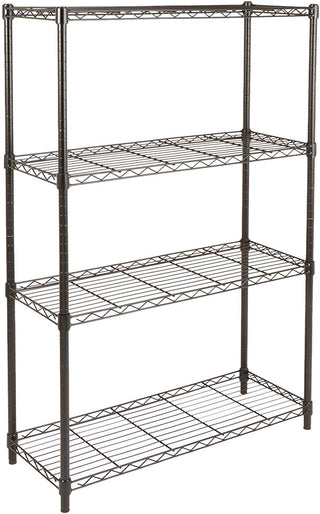Amazon Basics 3-Shelf Adjustable, Heavy Duty Storage Shelving Unit (113.3 kilograms loading capacity per shelf), Steel Organizer Wire Rack, Black, 58.9 x 34 x 193.5 centimeters