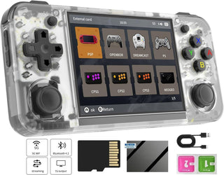 Voacle RG35XX H Retro Handheld Game Console , 3.5 Inch IPS Screen Linux System Built-in 64G TF Card 5528 Games Support TV Output (Black)
