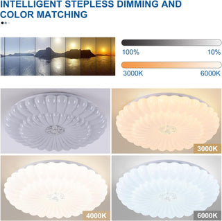 Aiwewin LED Ceiling Light,3 Colors Dimmable LED Flush Mount Lighting Fixture with Remote,Bilayer Wave Shaped Round Ceiling Lamp for Living Room Bedroom Hallway