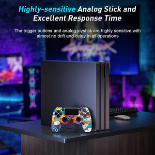 PS-4 Wireless Controller, Wireless Controller with Double Shock/Stereo Headset Jack/Touch Pad(Graffiti Style) (A-1)