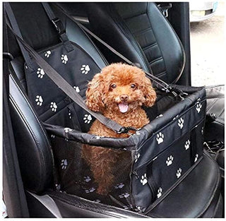 Nyganmelloz Pet Dog Car Booster Seat Travel Carrier Cage Portable Folding Carrier with Seat Belt Oxford Breathable Folding Soft Washable Travel Bags for Dog Cats or Other Small Pet