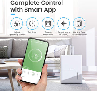 Pro Breeze 30L/Day Dehumidifier - Smart Compressor Dehumidifier with App, Wi-Fi, Continuous Drainage, 4L Water Tank, 24h Timer & Auto Defrost, Mould Remover & Moisture Absorber for Home & Bathroom