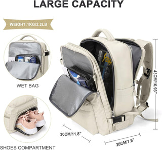 Dorany Extra Large Travel Backpack for Women as Person Item Flight Approved, 40L Carry On Backpack, 17 Inch Laptop Backpack, Waterproof Backpack, Hiking Backpack, School Bag