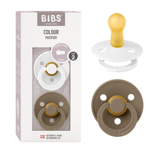 Bibs Pacifier Size 1 - Baby 0-6M (2pcs) - Ivory/Blush