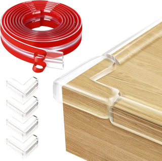 Gudui ‎SHOWAY Corner Guards (12 Pack) Clear Protectors | High Resistant Adhesive Gel Best Baby Proof Stop Child Head Injuries Tables, Furniture & Sharp Corners Proofing (L-Shaped).