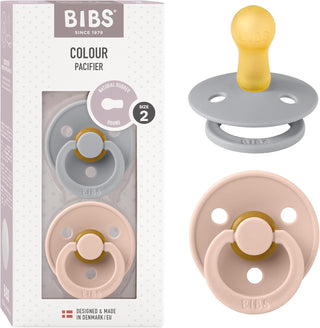 Bibs Pacifier Size 1 - Baby 0-6M (2pcs) - Ivory/Blush