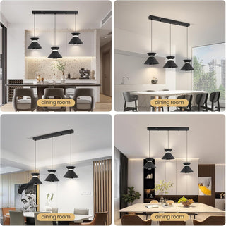 YT YATAI LIGHTING Modern Black LED Pendant Light, Minimalist Small Single Mini Pendant Light for Kitchen Island, Bedroom, Bedside, Adjustable 3 Color Light