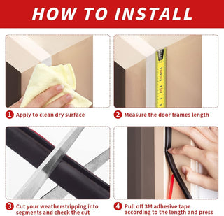 Beynant 19.7Feet Door Weather Stripping Door Seal Strip,Self-Adhesive Rubber Door Insulation Weather Strip for Window and Door Soundproofing D Shape,Weatherstripping for Door Frame Gap Blocker(Black)