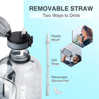 GIFUBOWA 3l Goal Large Water Bottle with Handle BPA Free Leakproof Motivational Big Sports Capacity Drink Jug