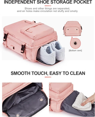Dorany Extra Large Travel Backpack for Women as Person Item Flight Approved, 40L Carry On Backpack, 17 Inch Laptop Backpack, Waterproof Backpack, Hiking Backpack, School Bag