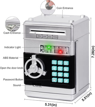 Refasy Piggy Bank for Girls 4-11 Years Old,Refasy Kids Safe Bank for Boys Christmas Birthday Gifts Toy for Kids Electronic ATM Money Bank for Adults Money Saving Box Safe Coin Bank Toy Kids Toys Pink