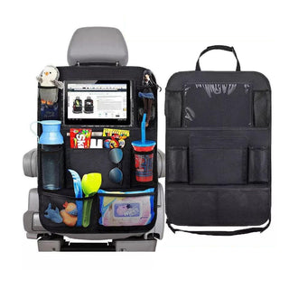 WeddLe Car Backseat Organizer,Kick Mats Back Seat Protector with Touch Screen Tablet Holder, Car Back Seat Organizer for Kids, Kick Mat with 9 Storage Pockets, Car Travel Accessories, 2 Pack