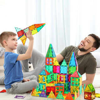 GRAFLO Magnetic Building Blocks & Construction Blocks Set for Kids - 68 Pcs Vibrant 3D Building Set as Education Toys - Magnetic Toys & Tiles for Kids - Magnetic Block for Kids - Toy for Kids 3+ Years