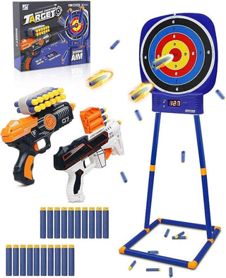 UKR Electronic Shooting Target Toys for 5 6 7 8 9 10+ Years Old Boys, Round Digital Scoring Game with 2 Foam Dart Blaster